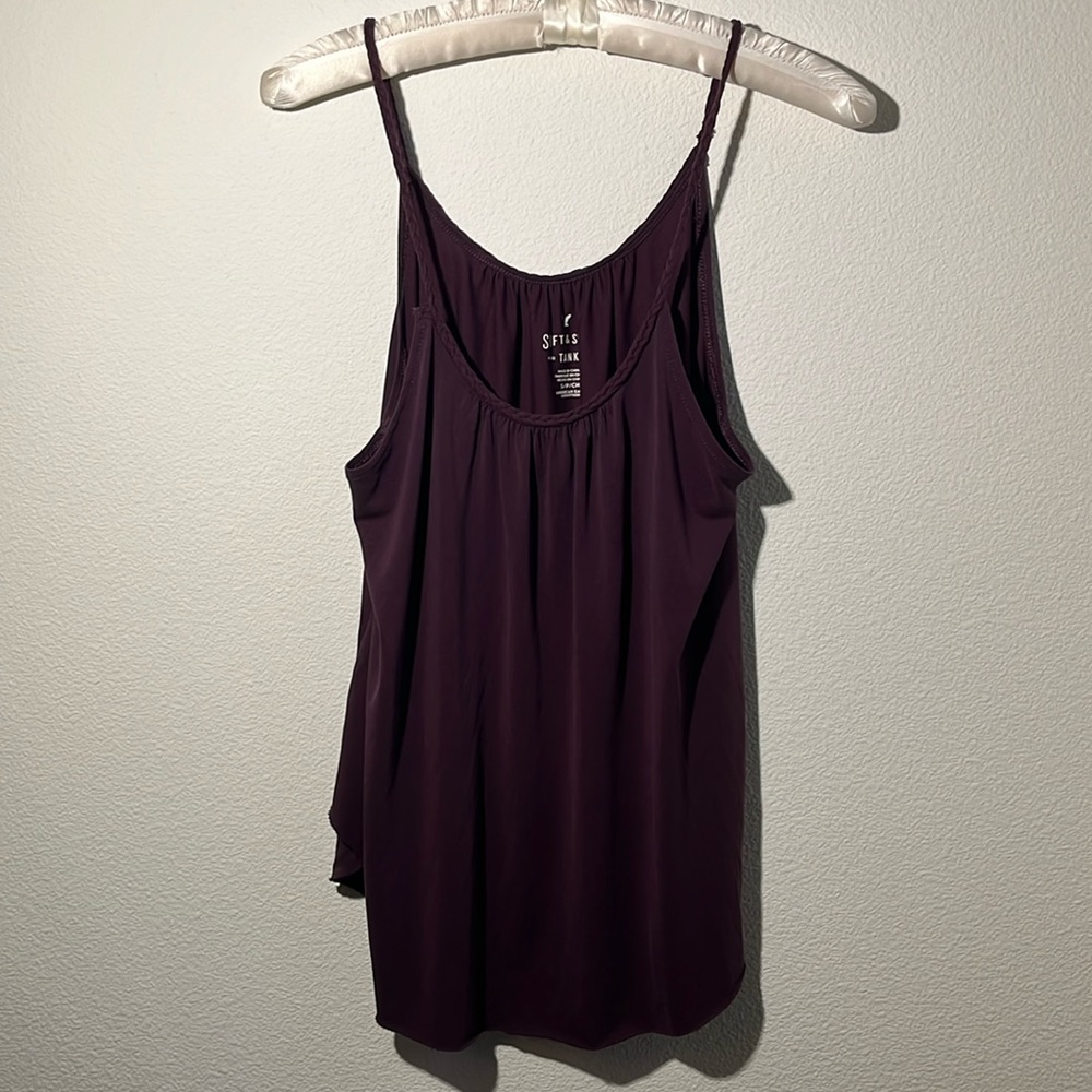 Soft and Sexy American Eagle Cami with Braid Detail in Plum